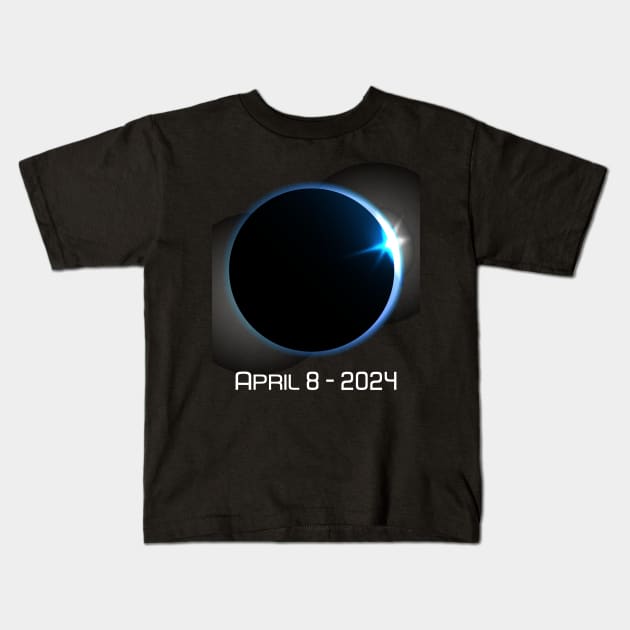 April 8 2024 totality Sun Eclipse Kids T-Shirt by star trek fanart and more